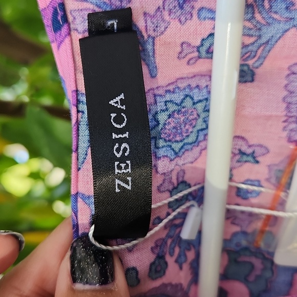 ZESICA, Fall, Spring, Boho Prairie Style Wrap Up, V-NECK, Colorful Flowy Dress - Picture 6 of 6